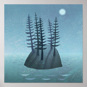 Insel im Ozean Art Poster