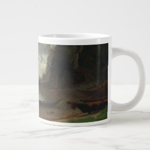 Insel im See (Öl auf der Leinwand) Jumbo-Tasse