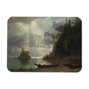 Insel im See (Öl auf Leinwand) Magnet