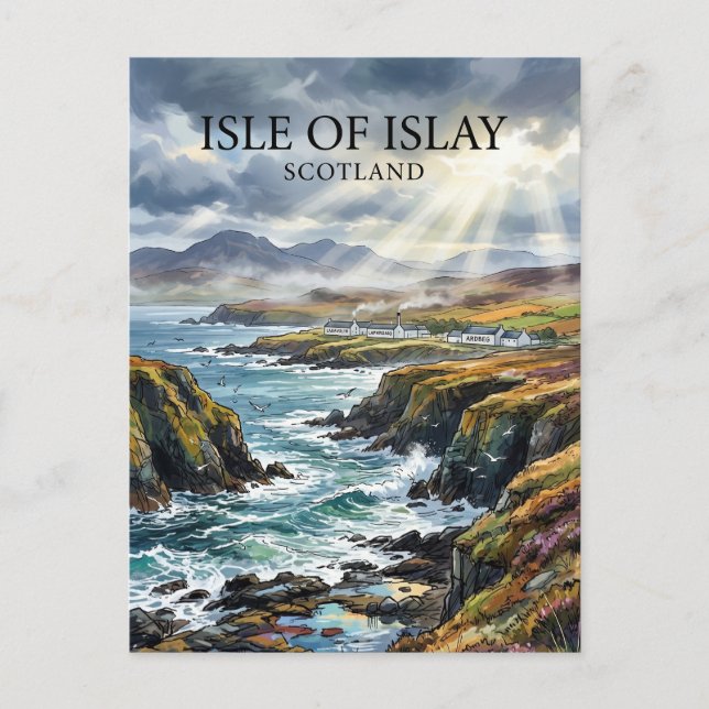 Insel Islay Schottland Postkarte (Vorderseite)
