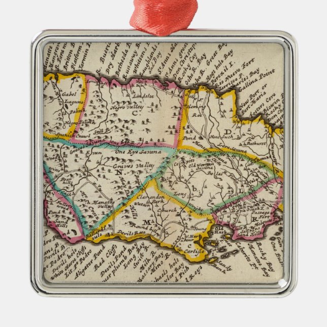 Insel Jamaika Silbernes Ornament (Vorne)