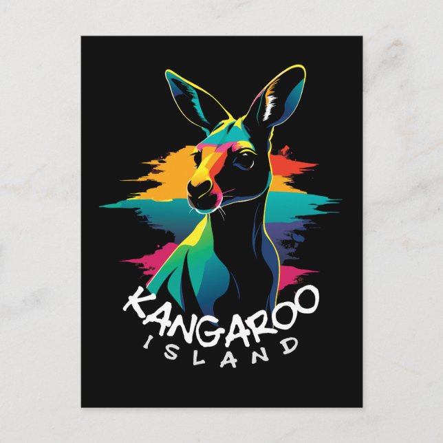 Insel Kangaroo Postkarte (Vorderseite)