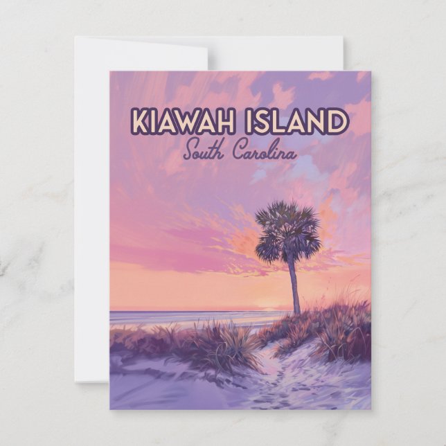 Insel Kiawah South Carolina Beach Palm Tree Card (Vorderseite)