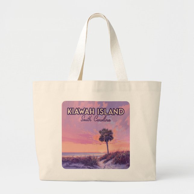 Insel Kiawah South Carolina Beach Palm Tree Jumbo Stoffbeutel (Vorne)