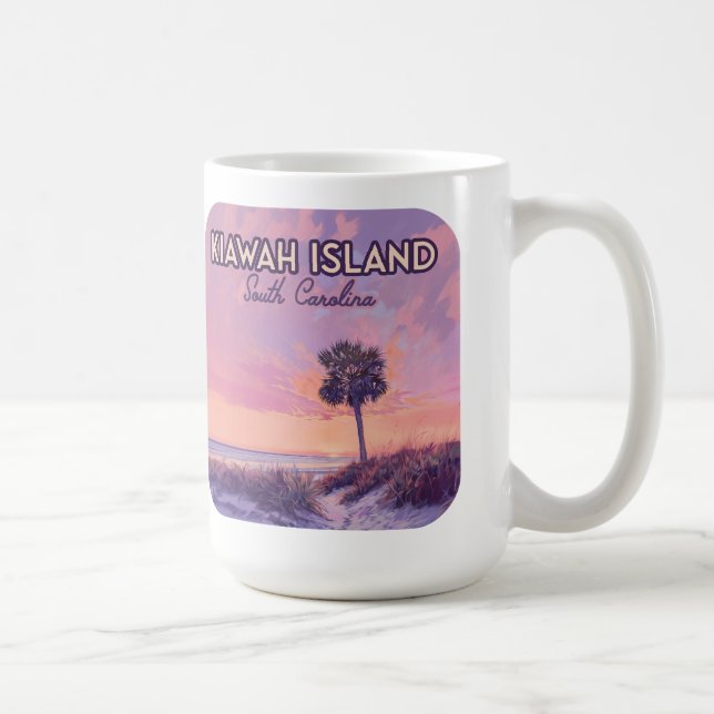 Insel Kiawah South Carolina Beach Palm Tree Kaffeetasse (Rechts)