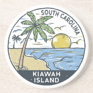 Insel Kiawah South Carolina Vintag Getränkeuntersetzer