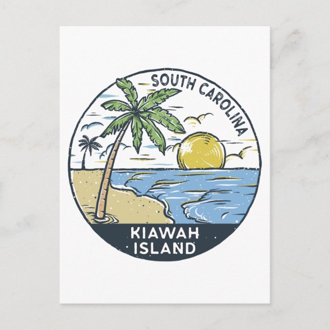 Insel Kiawah South Carolina Vintag Postkarte (Vorderseite)