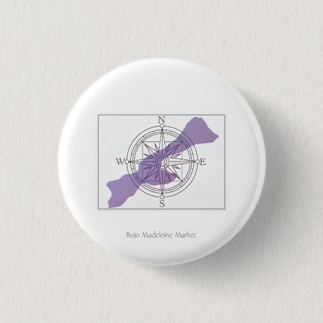 Insel-Kompass mit kleinen Knopf-Pin zum Orientiere Button (Vorderseite)