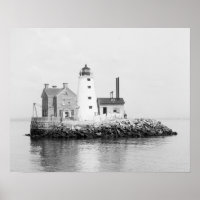Insel-Leuchtturm, 1896. Vintage-Foto