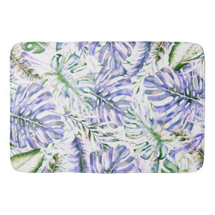 Insel Lila Tropical Palm Blätter Sommerinsel Badematte
