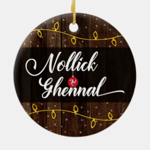 Insel Man Manx frohe Weihnachten, Nollick Ghennal Keramik Ornament