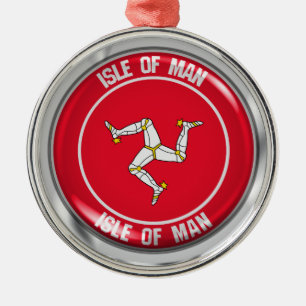 Insel Man Round Emblem Ornament Aus Metall