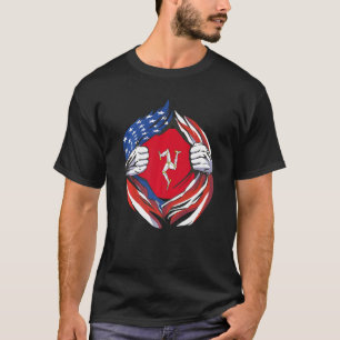Insel-Mann-Fahne Amerikaner Stolz auf mein Manx-Er T-Shirt