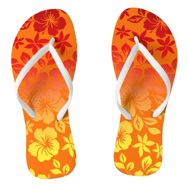 Insel-Mischungs-hawaiischer Hibiskus mit Blumen Flip Flops (Fußbett)
