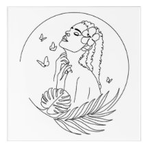 Insel Muse - Tropical Feminical Line Art