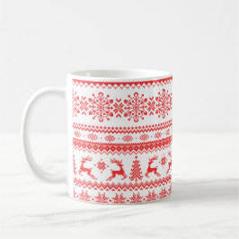 Insel-Mustermonogramm der Weihnachtsstrickjacke Tasse