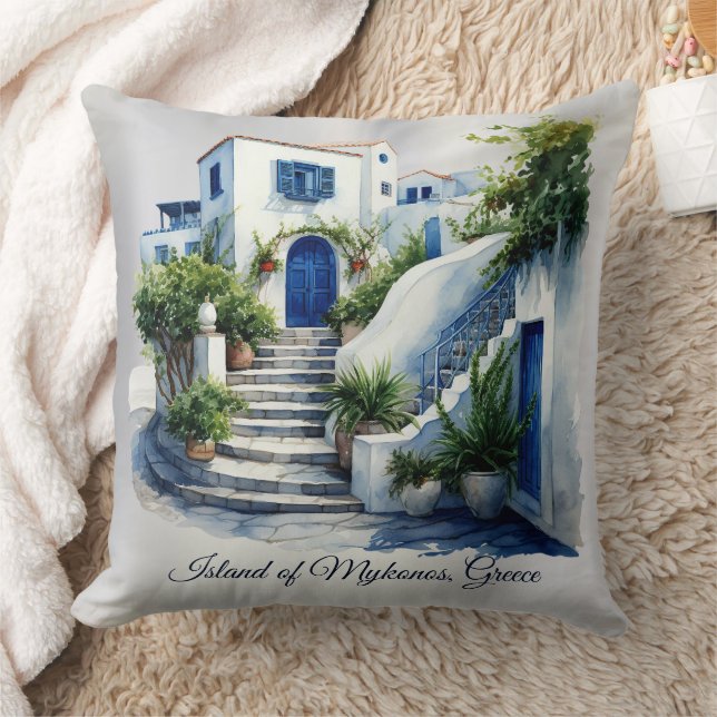 Insel Mykonos, Griechenland Keuchkiefer Kissen (Decke)