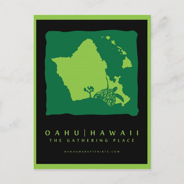 Insel Oahu Postkarte (Vorderseite)
