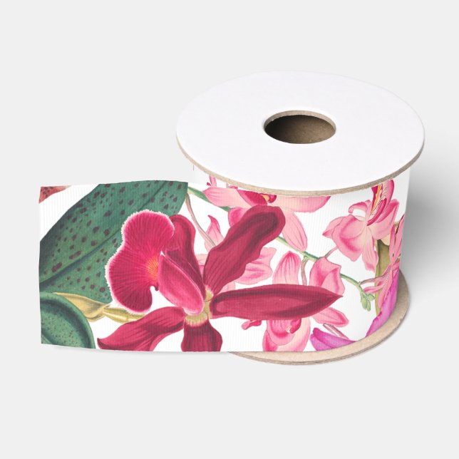 Insel-Orchideen-BlumenBlumen-tropisches Band Ripsband (Spule)