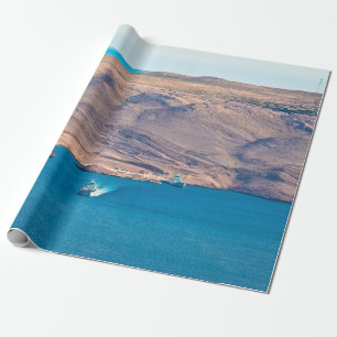 Insel Pag Steinwüste und Blick auf den Fährhafen, Geschenkpapier