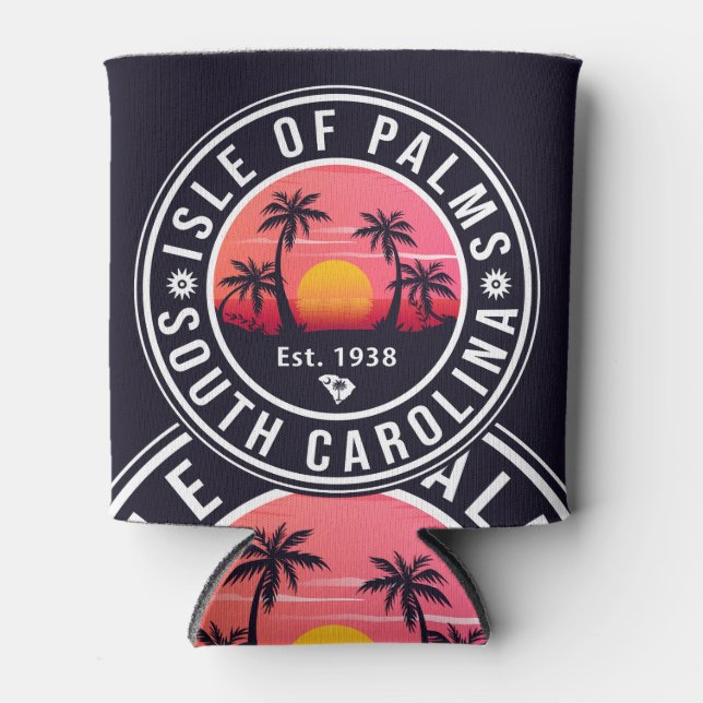 Insel Palms Florida Retro Sunset Souvenir Dosenkühler (Vorderseite)