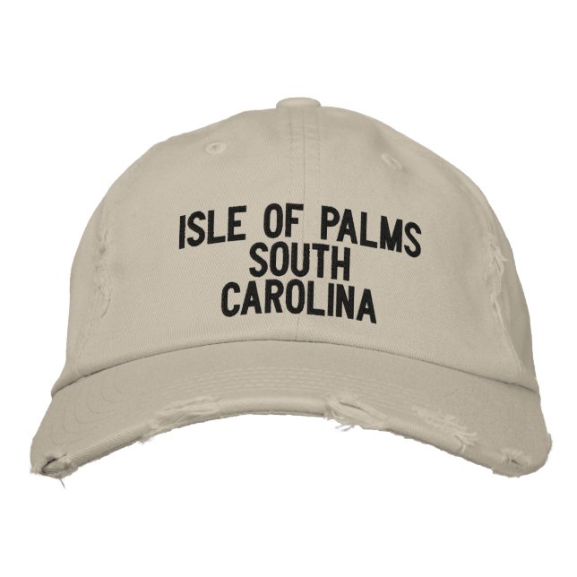 Insel Palms, South Carolina Bestickte Baseballkappe (Vorderseite)