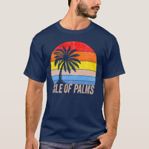 Insel Palms Vintager Sonnenuntergang T-Shirt