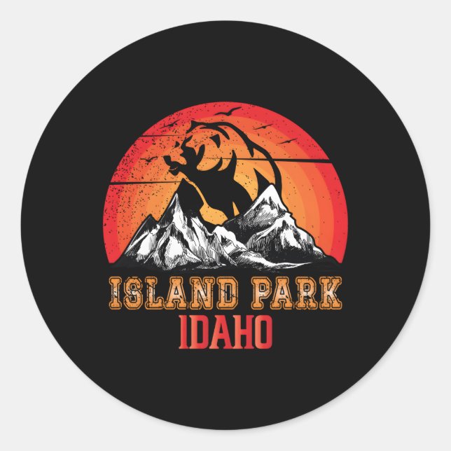 Insel Park Idaho Vacation Wandern Runder Aufkleber (Vorderseite)