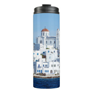 Insel Paros mit Dorf naoussa Thermosbecher