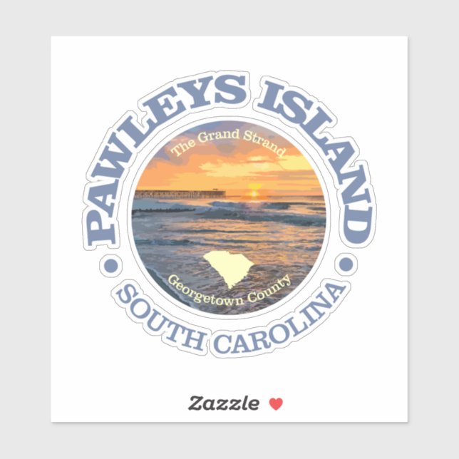 Insel Pawleys (C) Aufkleber (Blatt)