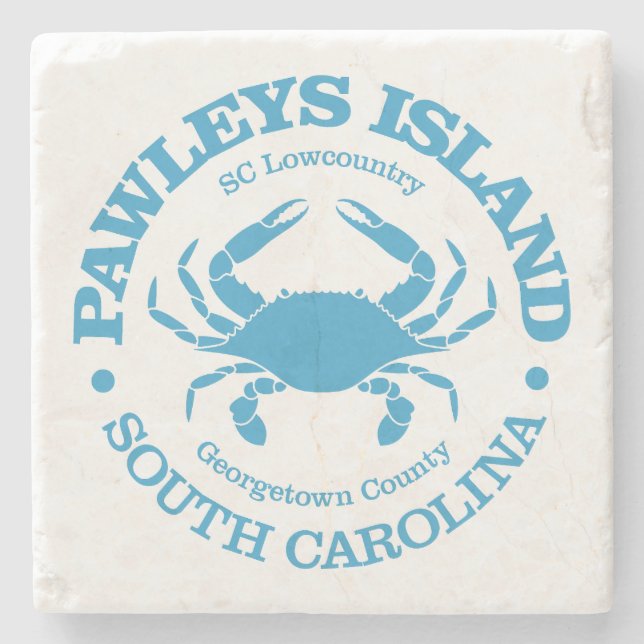 Insel Pawleys (Krebs) Steinuntersetzer (Vorderseite)