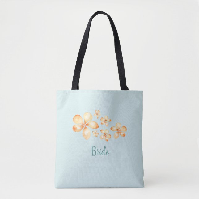 Insel Plumeria Watercolor Bridal Tasche (Vorderseite)