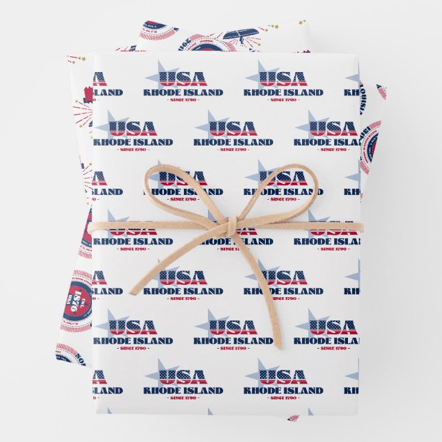 Insel Rhode, 50 Staaten, Liberty Bell Geschenkpapier Set (Beispiel)
