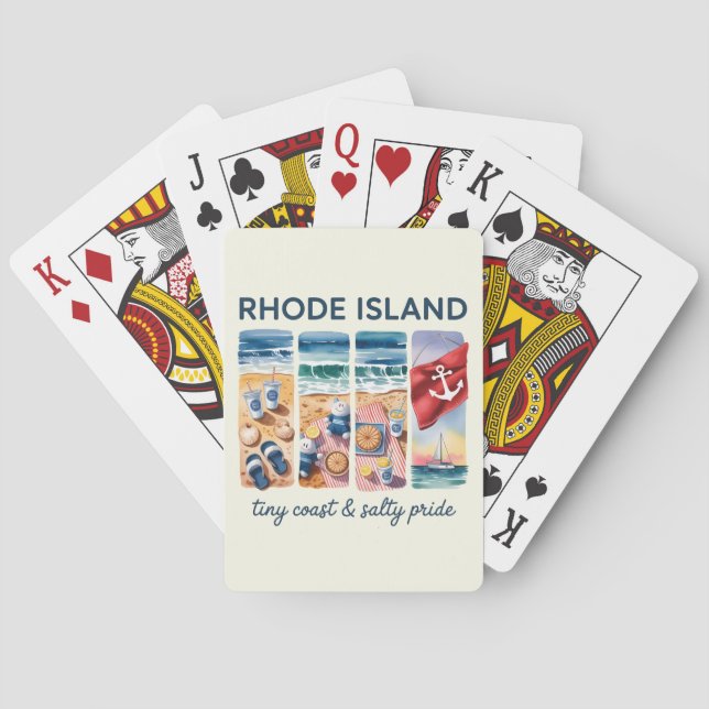 Insel Rhode - kleine Küste und salziger Stolz Spielkarten (Rückseite)
