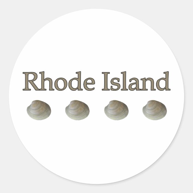 Insel Rhode (Quahog-Muscheln) Runder Aufkleber (Vorderseite)