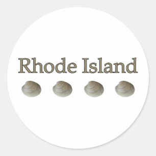 Insel Rhode (Quahog-Muscheln) Runder Aufkleber