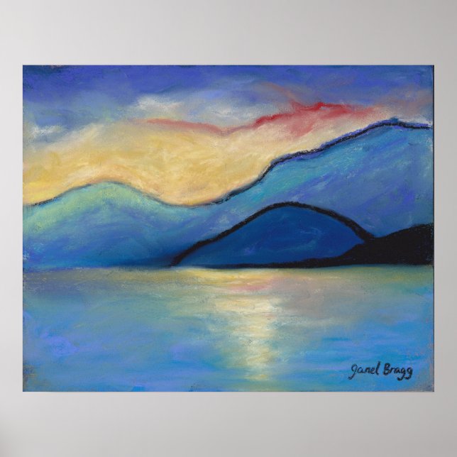 Insel San Juan Twilight in Pastellen Poster (Vorne)