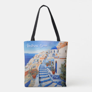 Insel Santorin Illustration Art der Reise Tasche