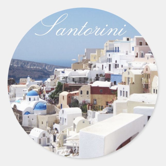 Insel Santorini Griechenland Runder Aufkleber (Vorderseite)