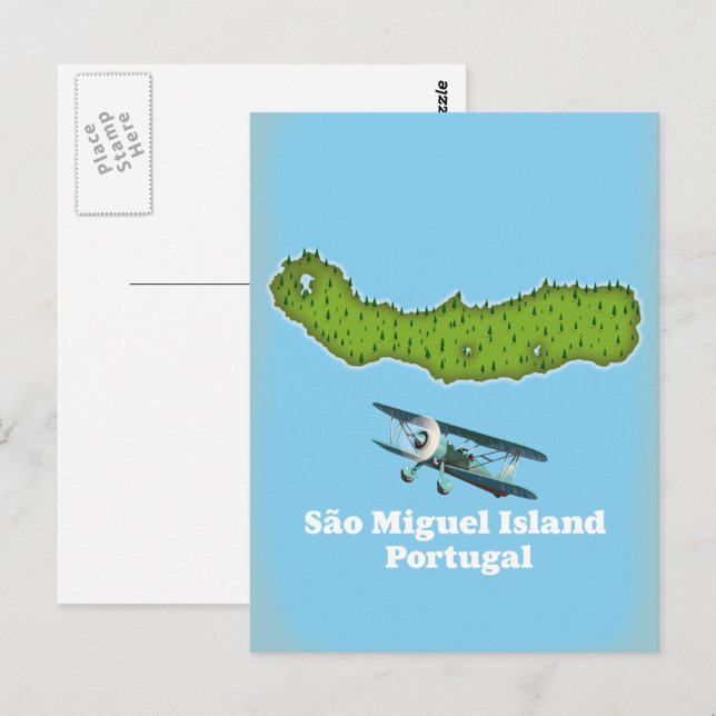 Insel São Miguel Portugal Karte (Vorne/Hinten)