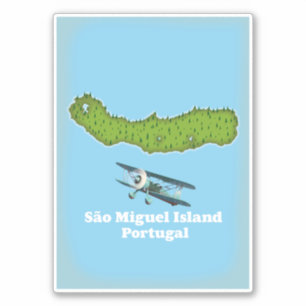 Insel São Miguel Portugal Karte Aufkleber