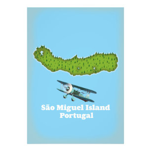 Insel São Miguel Portugal Karte Fotodruck