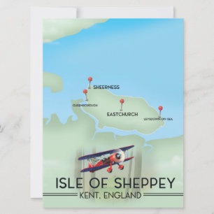 Insel Sheppey Kent England Reiseplakat Einladung