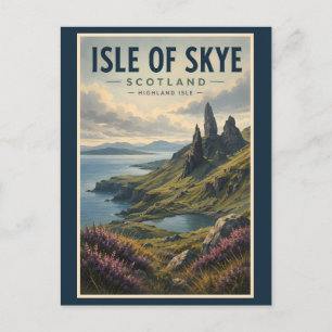 Insel Skye Schottland Landschaft Reise Kunst Retro Postkarte