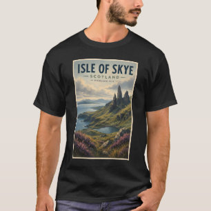 Insel Skye Schottland Landschaft Reise Kunst Retro T-Shirt