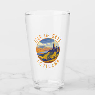Insel Skye Schottland Retro Distressed Circle Glas