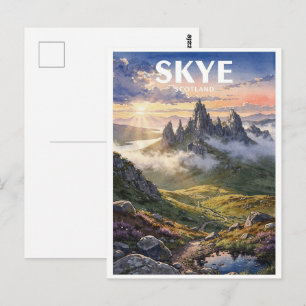Insel Skye Schottland Vintage Reise Postkarte
