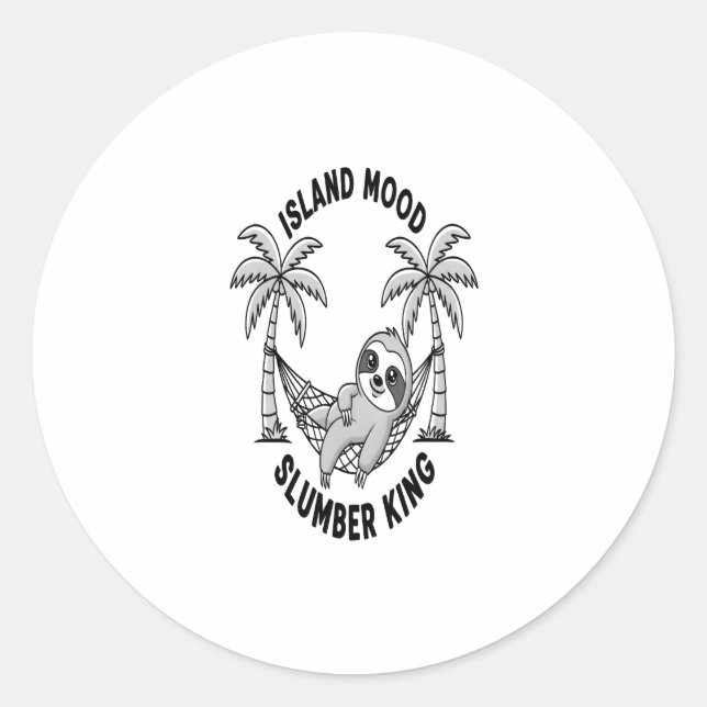 Insel Sloth Runder Aufkleber (Vorderseite)