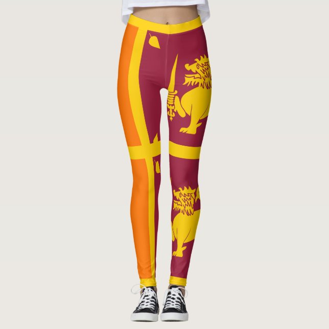 Insel Sri Lanka - Löwenflagge Leggings (Vorderseite)