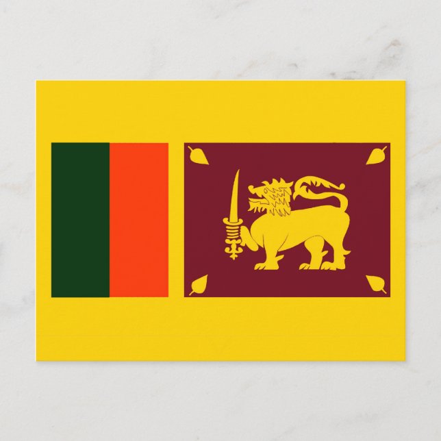 Insel Sri Lanka - Löwenflagge Postkarte (Vorderseite)